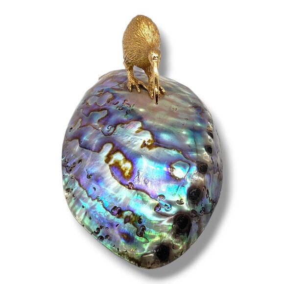 Vintage Paperweight Ariki New Zealand Kiwi Paua Genuine Shell Figurine - Picture 6 of 12